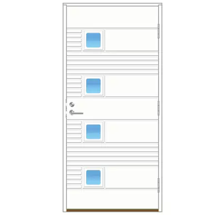 Ytterdörr Santeri 10x21 Vit Höger - Ytterdörrar och våningsplansdörrar - 110160240 - 2