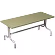 Trädgårdsbord Brun-Stål 70x70x170cm - Gårds- och trädgårdsmöbler - 401058320 - 1