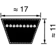 Kiilahihna B63 17x1600 Optibelt - Voimansiirtohihnat ja Kiilahihnat - VB171600 - 2