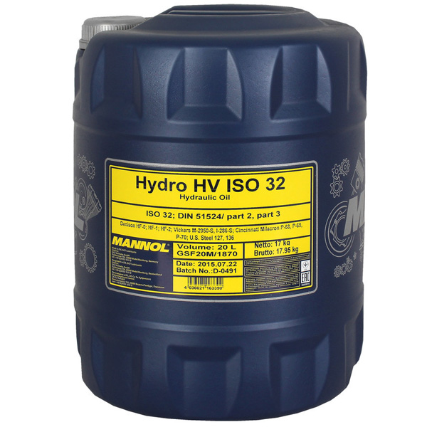 Mannol Hydraulolja Hydro HV ISO 32 20L - Hydraulikoljor - HV3220 - 1