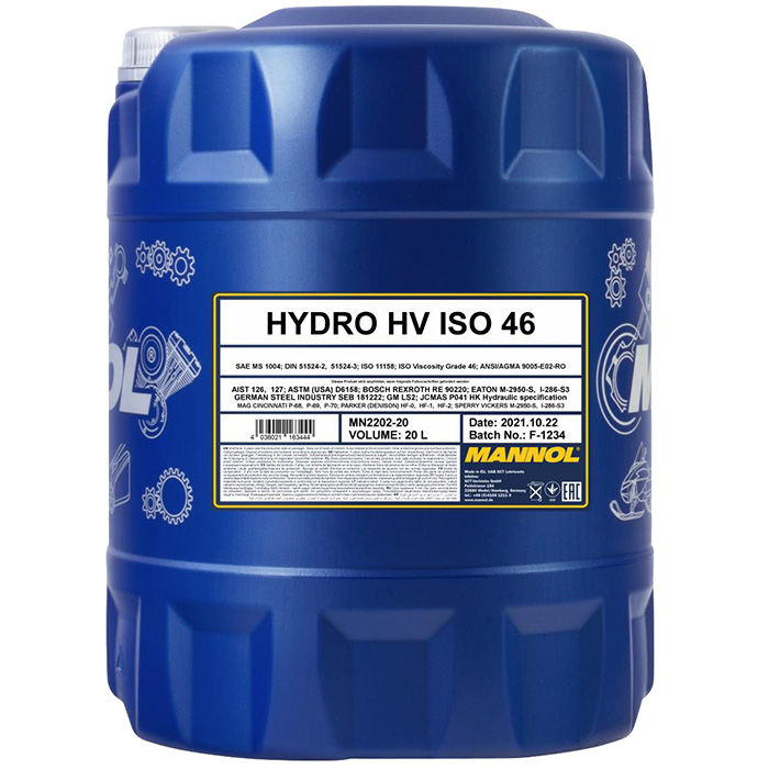 Mannol Hydro HV ISO 46 20L - Hydrauliikkaöljyt - HV4620 - 1