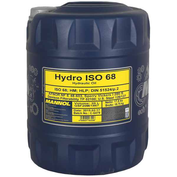 Mannol Hydraulolja Hydro ISO 68 20L - Hydraulikoljor - H6820 - 1