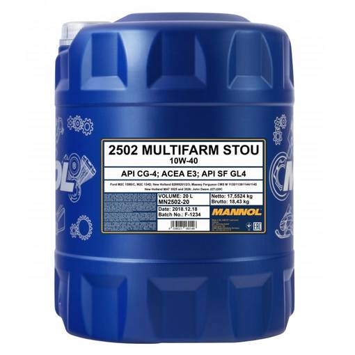 Mannol Multifarm SAE 10W40 20L STOU - Yleisöljyt - MF4020 - 1