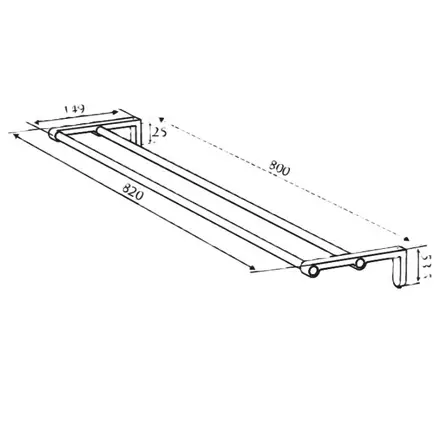 Damixa Zen Dubbelhandduksstång 800MM - Klädställ, krokar och hållare - 5708516848172 - 2