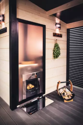 Glasvägg Harvia Duo Svart Aluminiumram - Glasade Innerdörrar och Våtrumsdörrar - 6417659027342 - 1