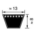 Kiilahihna A52 Optibelt 1320x13x8 - Maatalouskoneiden Varaosat - 8500A052 - 2