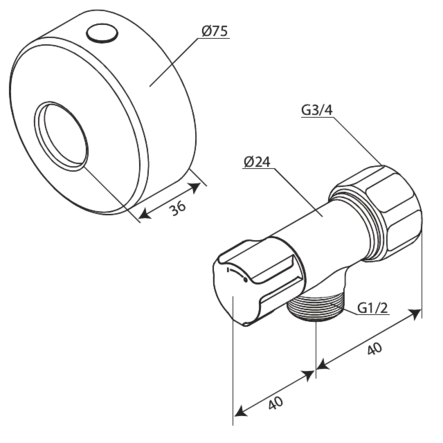 Damixa Pesukoneventtiili G3/4" - Muut Vesijohtotarvikkeet - 5708516852933 - 2
