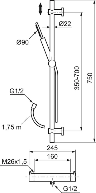 MORA INXX II Shower Käsisuihkupaketti - Suihkut ja Termostaatit - 7391887256103 - 2