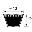 Kiilahihna A73 Optibelt 1854x13x8 - Voimansiirtohihnat ja Kiilahihnat - 8500A073 - 2