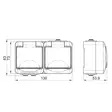 Pistorasia Pinta Opal Musta 2S/16A/IP44 - Rasiat ja Kannet - 6438056309114 - 2