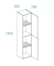 Kiba Aster 30 Korkeakaappi - Kylpyhuonekalusteet - 6429810290854 - 4