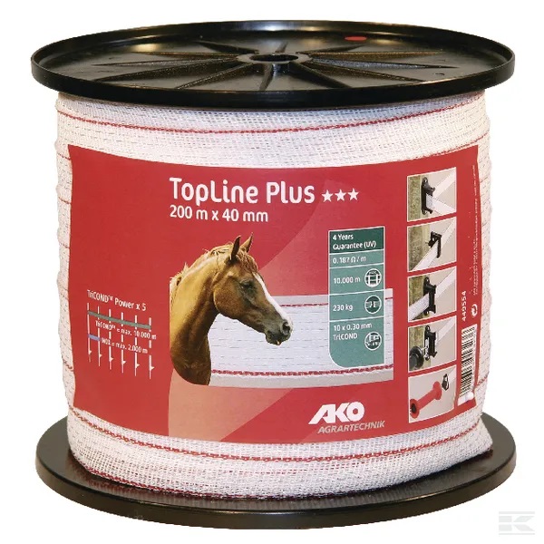Stängselband AKO Top Line Plus 40mm 200m - Stängseltråd - 449554 - 1