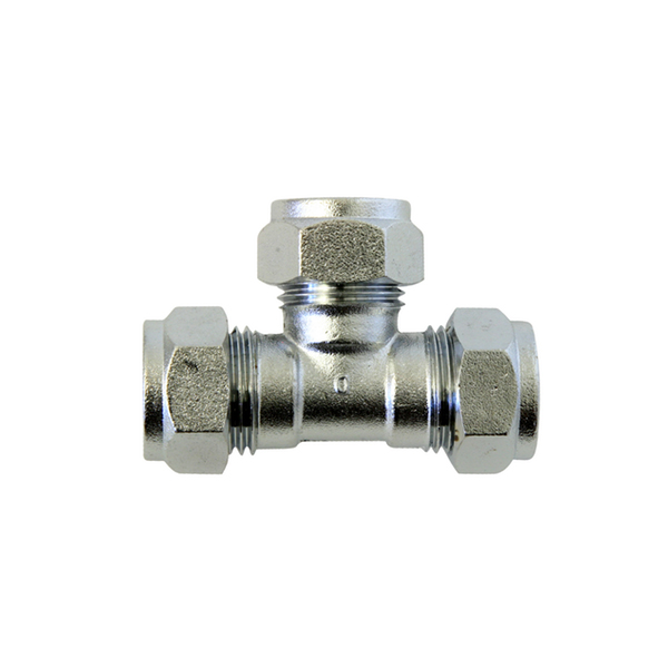 Puserrus T-Liitin 10mm Kromi Opal - Kromatut Messinkiosat - 6413820153704 - 12