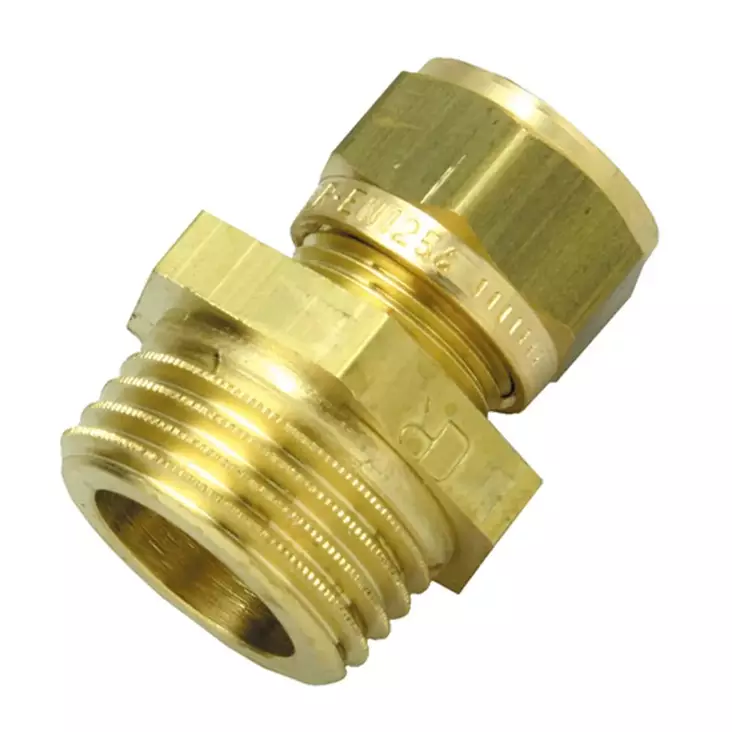 Puserrusliitin Ulkokierre 3/4x18 Suora - Messinkiliittimet Suorat - 6413820151434 - 2
