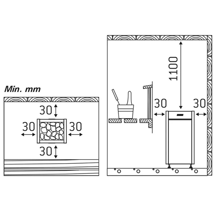 Harvia Virta Sähkökiuas 10,8kW, Musta — produktbilde fra lakkapaa.no — 3