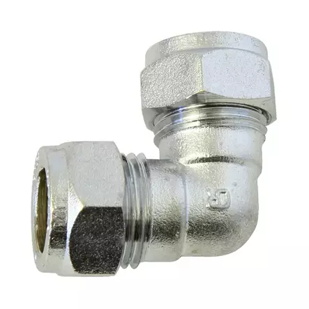 Klämringskoppling Vinkel Krom 12mm Oen - Krompläterade mässingsdelar - 6413820153605 - 3