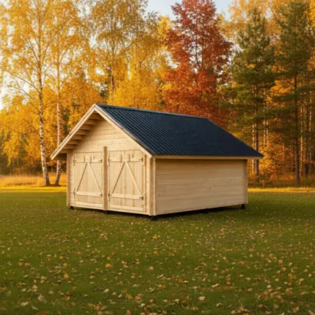 Timmerlada S16 Timmergarage Fasta Vägg 16m2 - Timmerlador - 41005065 - 1