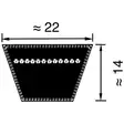 Kiilahihna C105 Optibelt 2667x22x135mm - Voimansiirtohihnat ja Kiilahihnat - 8500C105 - 2