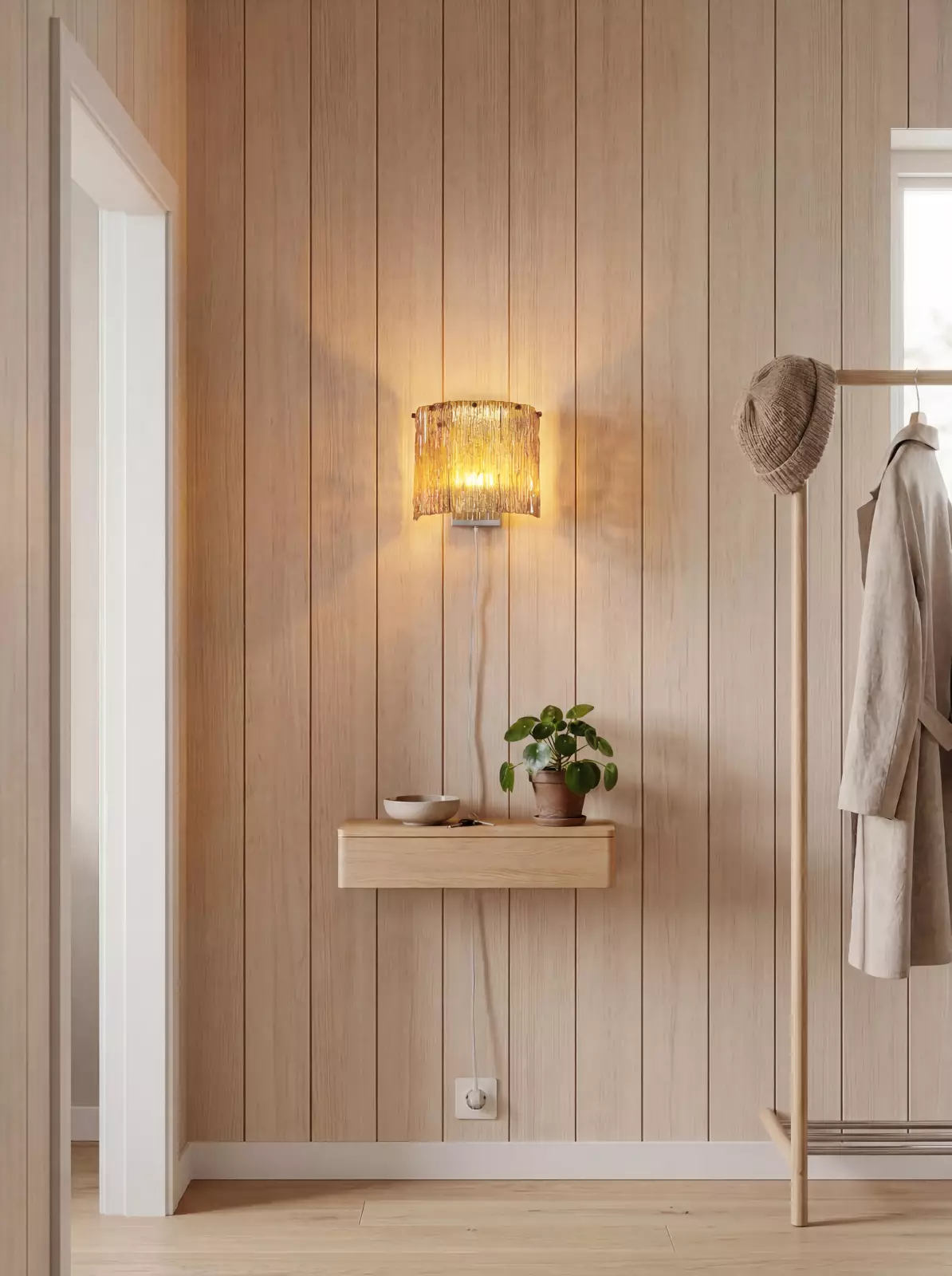 Aneta Lightning Abelone Vegglampe, Rav/Svart — Abelone vegglampe gir stilfull belysning til både klassisk og moderne