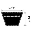 Kiilahihna C236 Optibelt 6000x22x135 - Voimansiirtohihnat ja Kiilahihnat - 8500C236 - 2