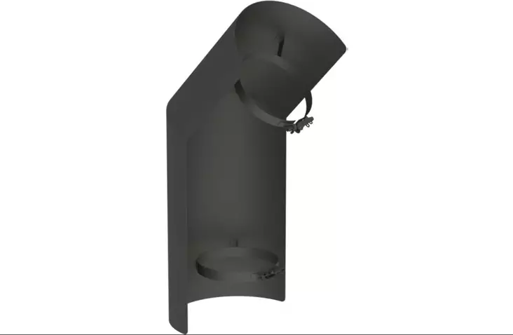 Jeremias Rökrörsskydd 45° Lång Ø115 - Skorstenar och tillbehör - 5902753193396 - 1