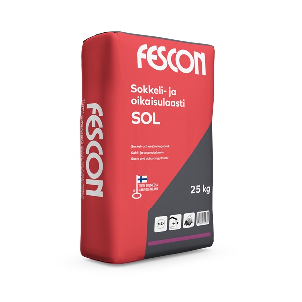 Sokkelilaasti - Oikaisulaasti SOL 25kg - Rappauslaastit - 6416841530066 - 2