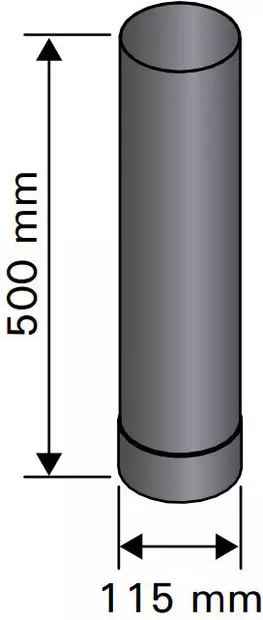 Savuputki 115mm 500mm Musta - Savuputket ja Tarvikkeet - 5900856644487 - 2