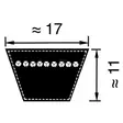 Kiilahihna B67 Optibelt 1700x17x11 - Voimansiirtohihnat ja Kiilahihnat - 8500B067 - 2