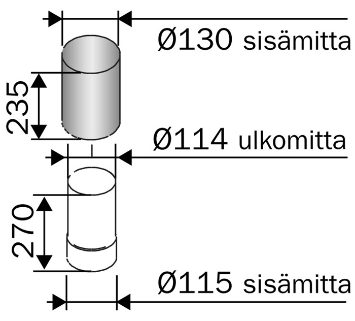 Harvia Savuputkensuoja Teräs, RST - Savuputket ja Tarvikkeet - 6417659004817 - 1