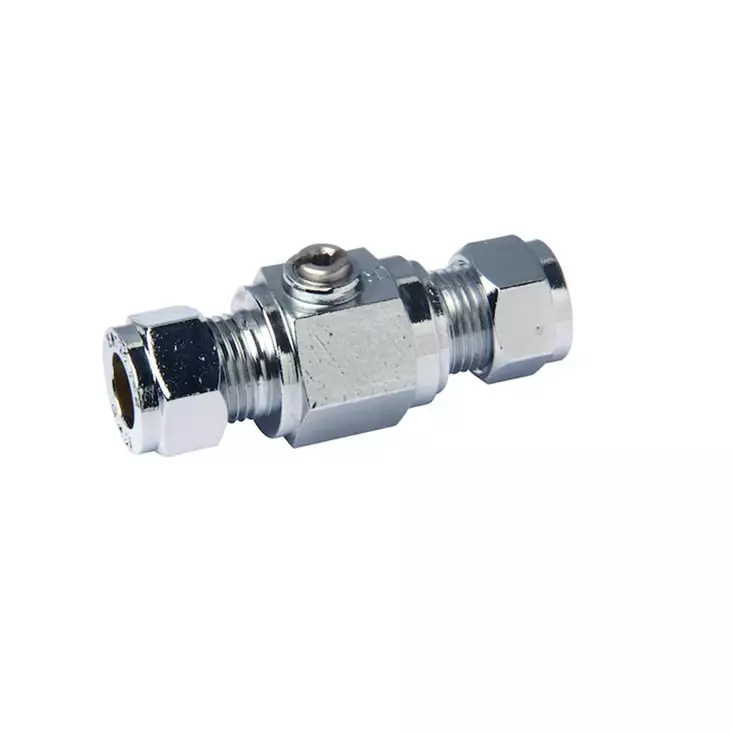 Kuulasulkuventtiili Kromi 10x10 Suora - Kromatut Messinkiosat - 6413820770147 - 1