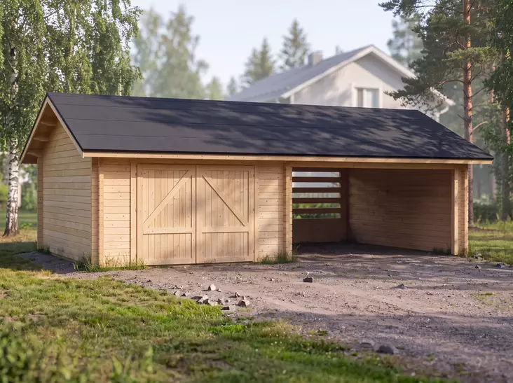 Garage AT30K Timmergarage Med Dubbelport - Timmergarage - 41005370007 - 1