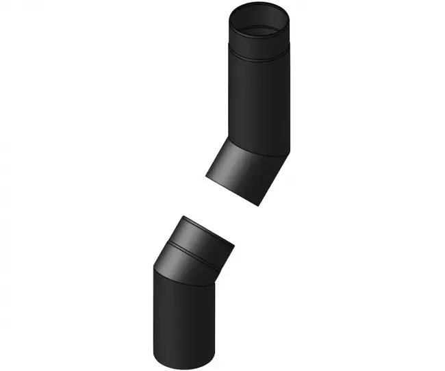 Rökrör Jeremias 115/90Gr Ledad Svart - Skorstenar och tillbehör - 5900856825497 - 1