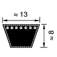 Kiilahihna A98 Optibelt 2500x13x8 - Voimansiirtohihnat ja Kiilahihnat - 8500A098 - 2