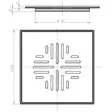 Fyrkantssil RST197x197x2mm Vieser - Golvbrunns lock - 413978 - 2