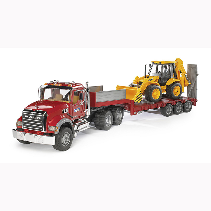 Bruder Mack Låglastare och JCB-Grävmaskin - Leksaksbilar och Tillbehör - 4001702028138 - 1