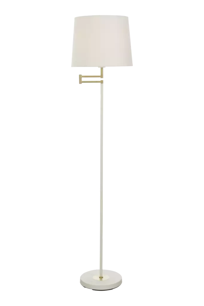 Birka Lattiavalaisin, Valkoinen/Messinki - Golvarmaturer - 7392986773638 - 1