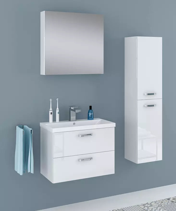 Kiba Toscana 600 Valkoinen Kalustesetti - Kylpyhuonekalusteet - 6429810290649 - 1