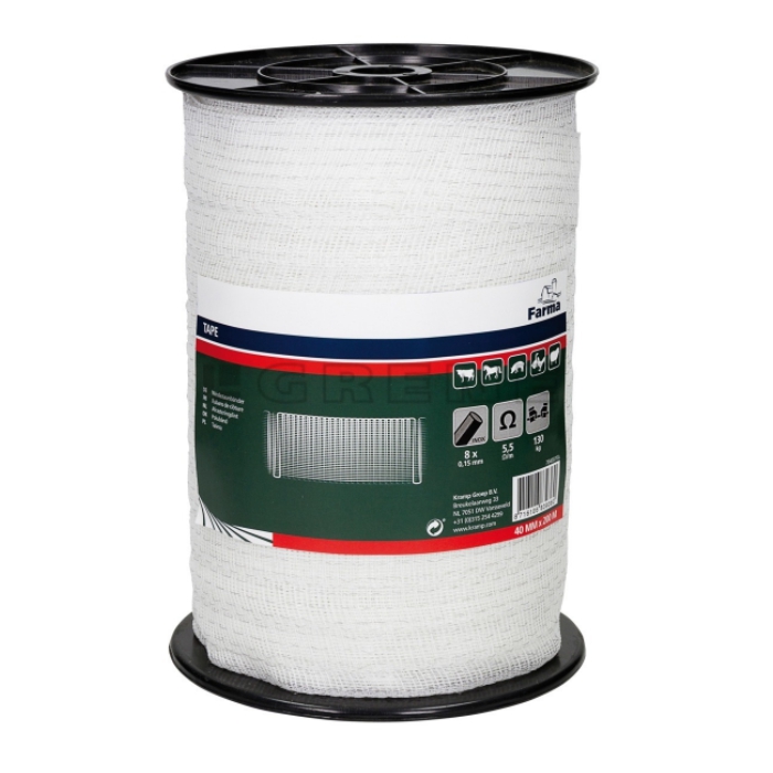 Stängselband Farma 40mm 200m Vit - Stängseltråd - 704009FA - 1