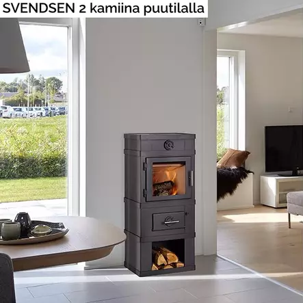 Kamin Svendsen 2 Grå Stålkamin - Eldstäder, Brasugnar och Kaminer - 2100H - 2