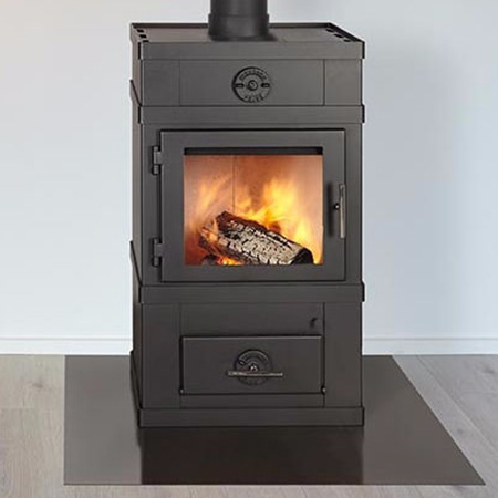 Kamin Svendsen 1 Grå Stålkamin - Eldstäder, Brasugnar och Kaminer - 1100H - 1