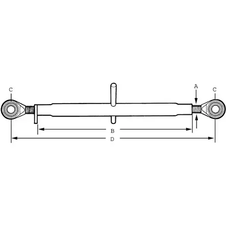 Toppstång Kat. 2-2 580-810mm M30x30 - Delar för Lyftanordningar - TL4503022GP - 2