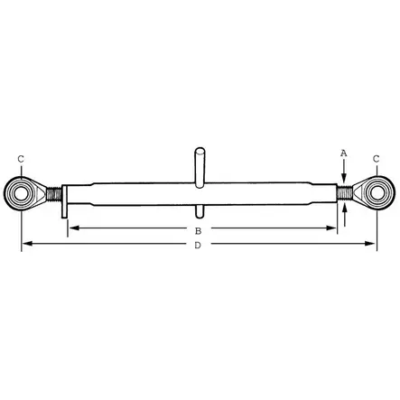 Toppstång Kat. 2-2 660-920mm M40x30 - Delar för Lyftanordningar - TL5004022GP - 2
