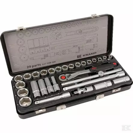 Hylsysarja Kramp 1/2" 29-Osainen - Hylsor, ringnycklar - 180429200KR - 1