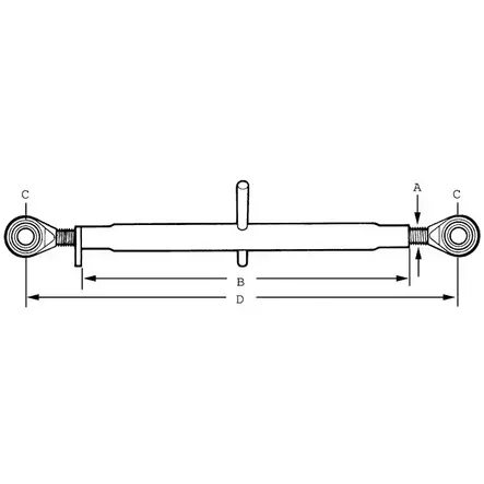 Toppstång Ø 20mm-Kat. 2 550-760mm JD - Delar för Lyftanordningar - AL67290KR - 2