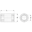 Ura-Holkki 1 3/4"-6 100mm - Reservdelar för kardanaxlar - 6740121KR - 2