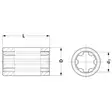 Ura-Holkki 1 3/8"-6 100mm - Reservdelar för kardanaxlar - 6740101KR - 2