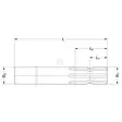 Spåraxeli, 1.3/8"-6, 150 mm - Reservdelar för kardanaxlar - 6735151KR - 2