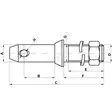 Redskapsbult 28x150 mm Gänga Kramp - Traktordelar Länktillbehör - Z428127KR - 2