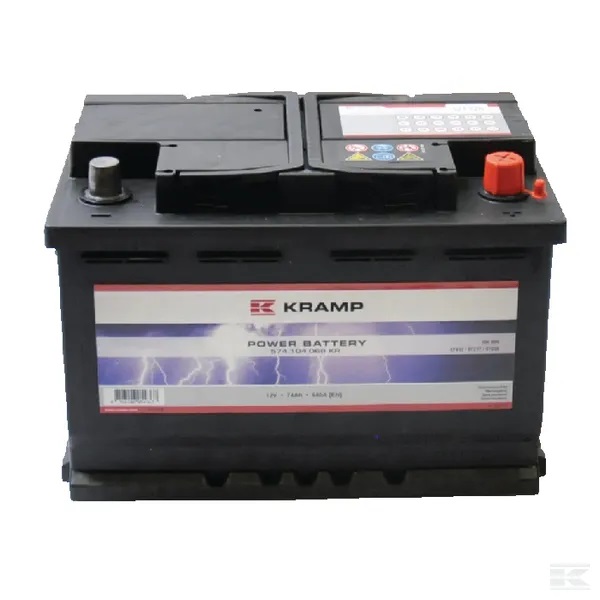 Akku 12V 74 Ah 680A Kramp - Akut ja Akkulaturit - 574104068KR - 1