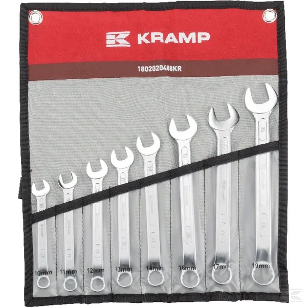 Kiintolenkkiavainsarja, Kramp, 10-19 mm - Hylsor, ringnycklar - 1802020408KR - 1